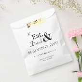 Eat Drink is 75 Retro 75th Birthday Bedankzakje (Gezegeld)