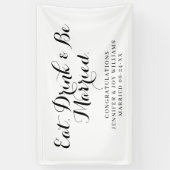 Eat Drink is gehuwd met moderne zwarte-Script-brui Spandoek (Verticaal)