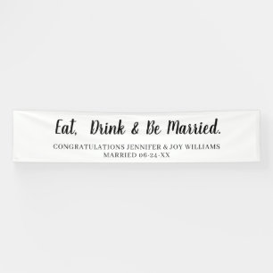 Eat Drink is gehuwd met moderne zwarte-Script-brui Spandoek