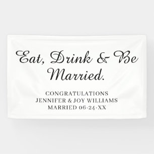 Eat Drink is gehuwd met moderne zwarte-Script-brui Spandoek