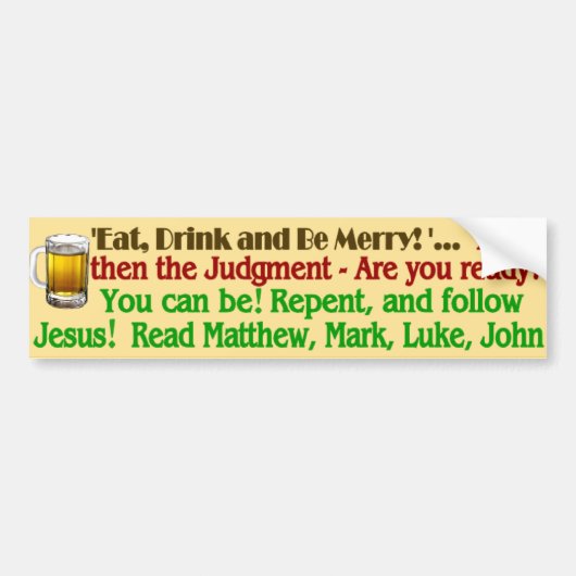 Eat Drink is Merry Bumpersticker (Voorkant)