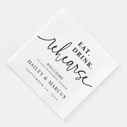 Eat Drink Rehearse Rehearsal Dinner Napkins Servet (Hoek)