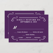 Eat Drink & RSVP Eggplant Paars Wedding Reply (Voorkant / Achterkant)