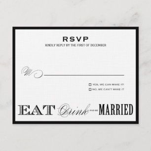 EAT, DRINK RSVP-STIJL 1 RSVP KAARTJE