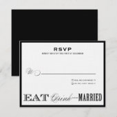 EAT, DRINK | RSVP-STIJL 1 RSVP KAARTJE (Voorkant / Achterkant)