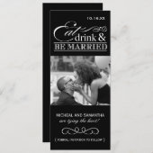 Eat, Drink & trouwen - Foto opslaan Datum Save The Date (Voorkant / Achterkant)