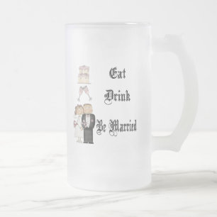 Eat, Drink, trouwen Matglas Bierpul