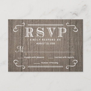 Eat Drink & trouwen met RSVP Western Wood Weddensc Kaartje