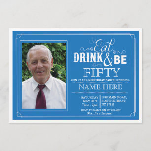 Eat Drink & wees 50 of om het even welke Leeftijd  Kaart