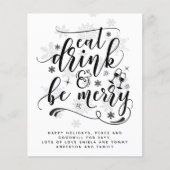 Eat Drink Wees prettig kersttypografie (Voorkant)