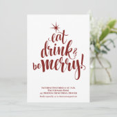 Eat Drink & Wees prettige kerstfeestdagen Kaart (Staand voorkant)