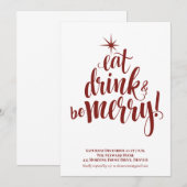 Eat Drink & Wees prettige kerstfeestdagen Kaart (Voorkant / Achterkant)