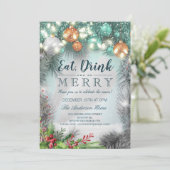 Eat Drink & Wees vrolijk kerstfeest Kaart (Staand voorkant)