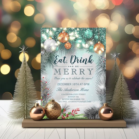 Eat Drink & Wees vrolijk kerstfeest Kaart