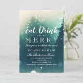 Eat Drink Wees vrolijk kerstfeest Kaart (Staand voorkant)