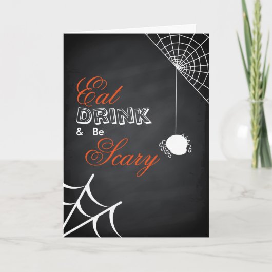 Eat Drink & zijn Scary Halloween Spider Web Kaart (Voorkant)