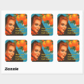 Eat Fruit design Vierkante Sticker (Vel)