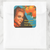 Eat Fruit design Vierkante Sticker (Tas)