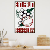 Eat Fruit - wees gezond - het Poster van WPA - (Keuken)