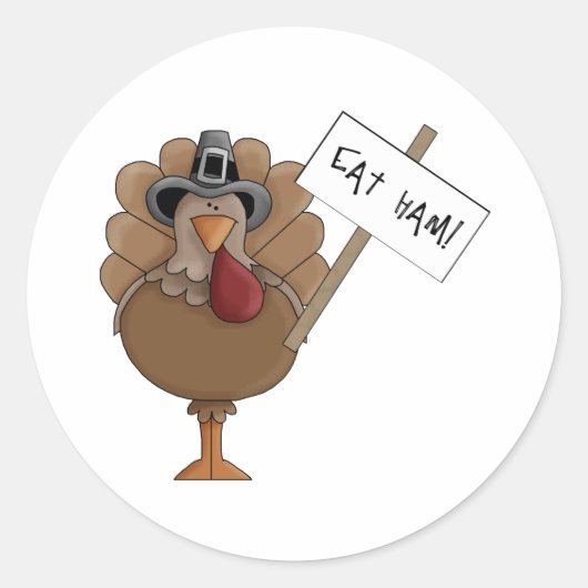 Eat Ham Ronde Sticker (Voorkant)