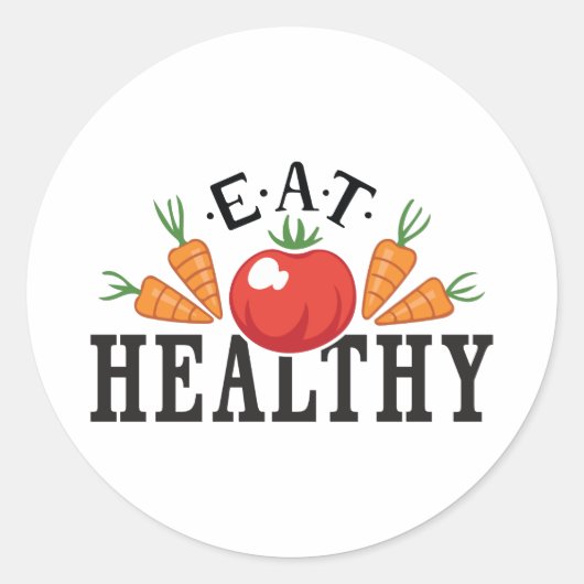 Eat Healthy Ronde Sticker (Voorkant)