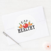 Eat Healthy Ronde Sticker (Envelop)