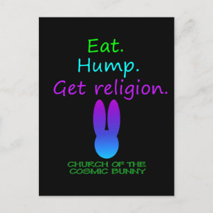 Eat Hump Religie Cosmic Bunny Briefkaart