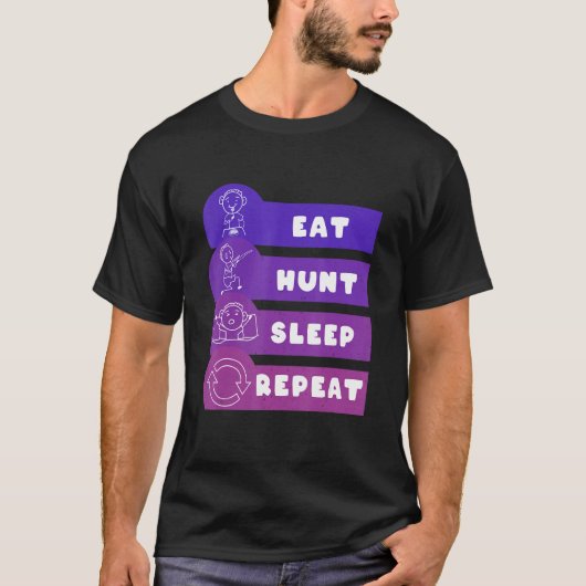 Eat Hunt Sleep Repeat T-shirt (Voorkant)