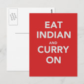 Eat Indian and curry on Briefkaart (Voorkant / Achterkant)