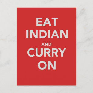 Eat Indian and curry on Briefkaart