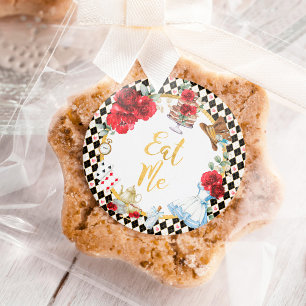EAT ME Alice in Wonderland Tea Party Favors Ronde Sticker