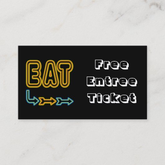 Eat Medium Ticket Aangepaste visitekaartje Templat (Voorkant)