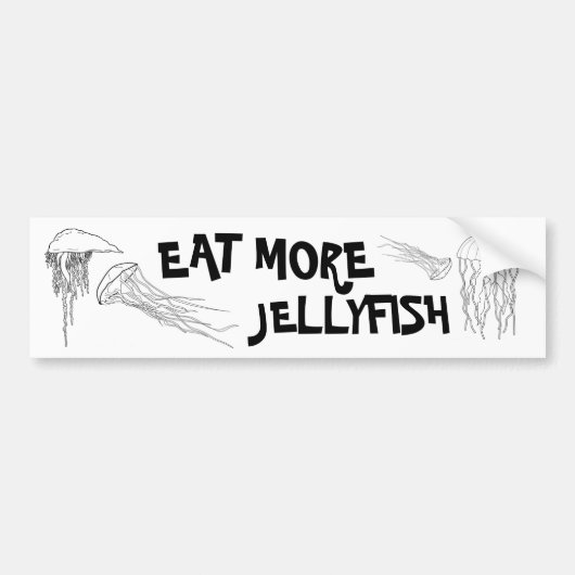 EAT MEER JELLYFISH BUMPERSTICKER (Voorkant)