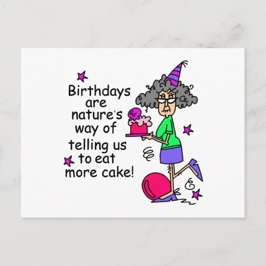 Eat more Cake Birthday Humor Briefkaart (Voorkant)