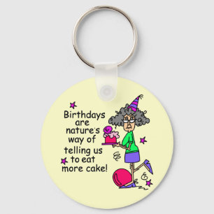 Eat more Cake Birthday Humor Sleutelhanger