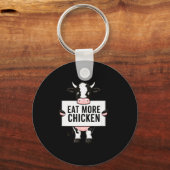 Eat More Chicken Funny Cow Loving Farm Tees Animal Sleutelhanger (Voorkant)