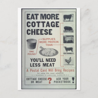 Eat_More_Cottage_Cheese_Propaganda Poster Briefkaart