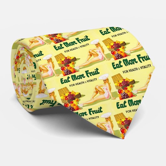 Eat more Fruit - reclame ca. 1940 Stropdas (Opgerold)