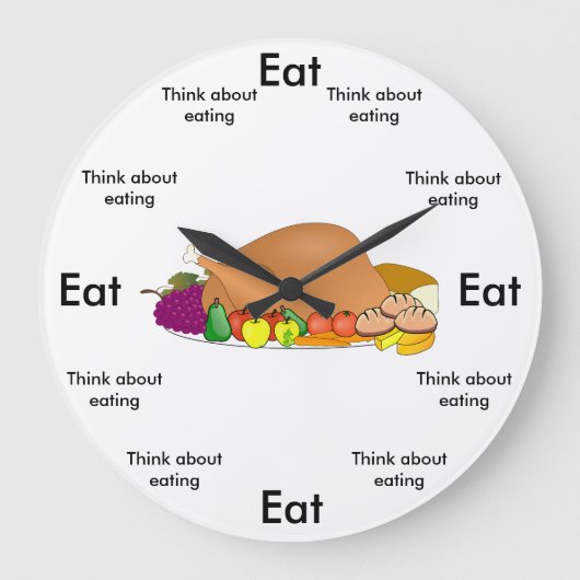 Eat O'Clock Round (Grote wandklok) Grote Klok (Voorkant)