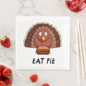 Eat Pie met Thanksgiving Turkije Servet (Insitu)