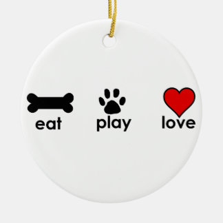 Eat Play Love Keramisch Ornament