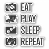 Eat-Play-Sleep-Repeat Jeux Sticker Vinyl (Devant)
