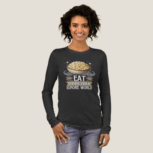 eat popcorn ignore world Tri-Blend shirt (Voorkant)