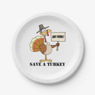 Eat Pork Save a Turkey Papieren Bordje