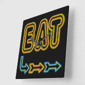 Eat Retro Neon Art Kitchen Wall klok (Hoek)