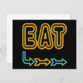 Eat Retro Neon Sign Art (Voorkant / Achterkant)