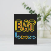 Eat Retro Neon Sign Art Briefkaart (Staand voorkant)