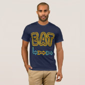 Eat Retro Restaurant Neon Sign Art T-Shirt (Devant entier)