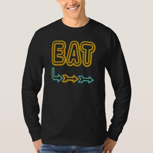 Eat Retro Restaurant Neon Sign Art T-Shirt (Devant)
