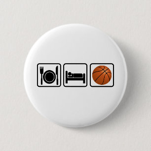 Eat, Slaap, Basketball Ronde Button 5,7 Cm